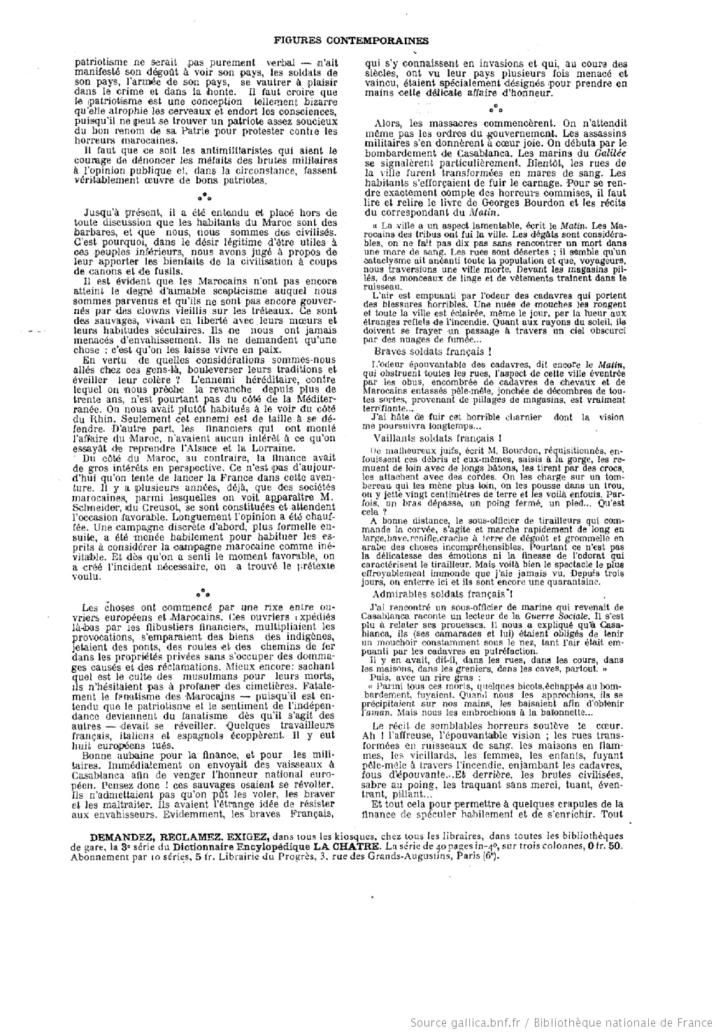 Page intérieure des « Hommes du jour », suite.