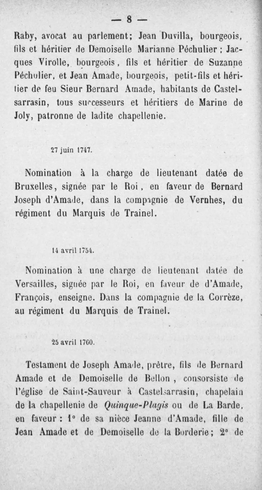 Fac-similé de la page 25 du recueil, où figure cet acte