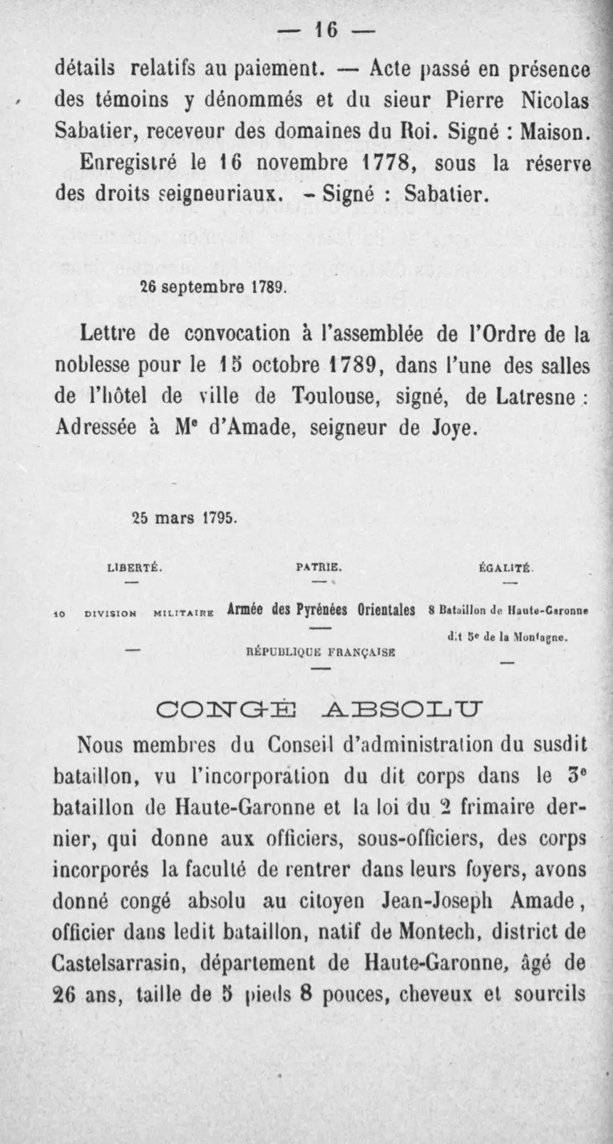 Fac-similé de la page 33 du recueil, où figure cet acte
