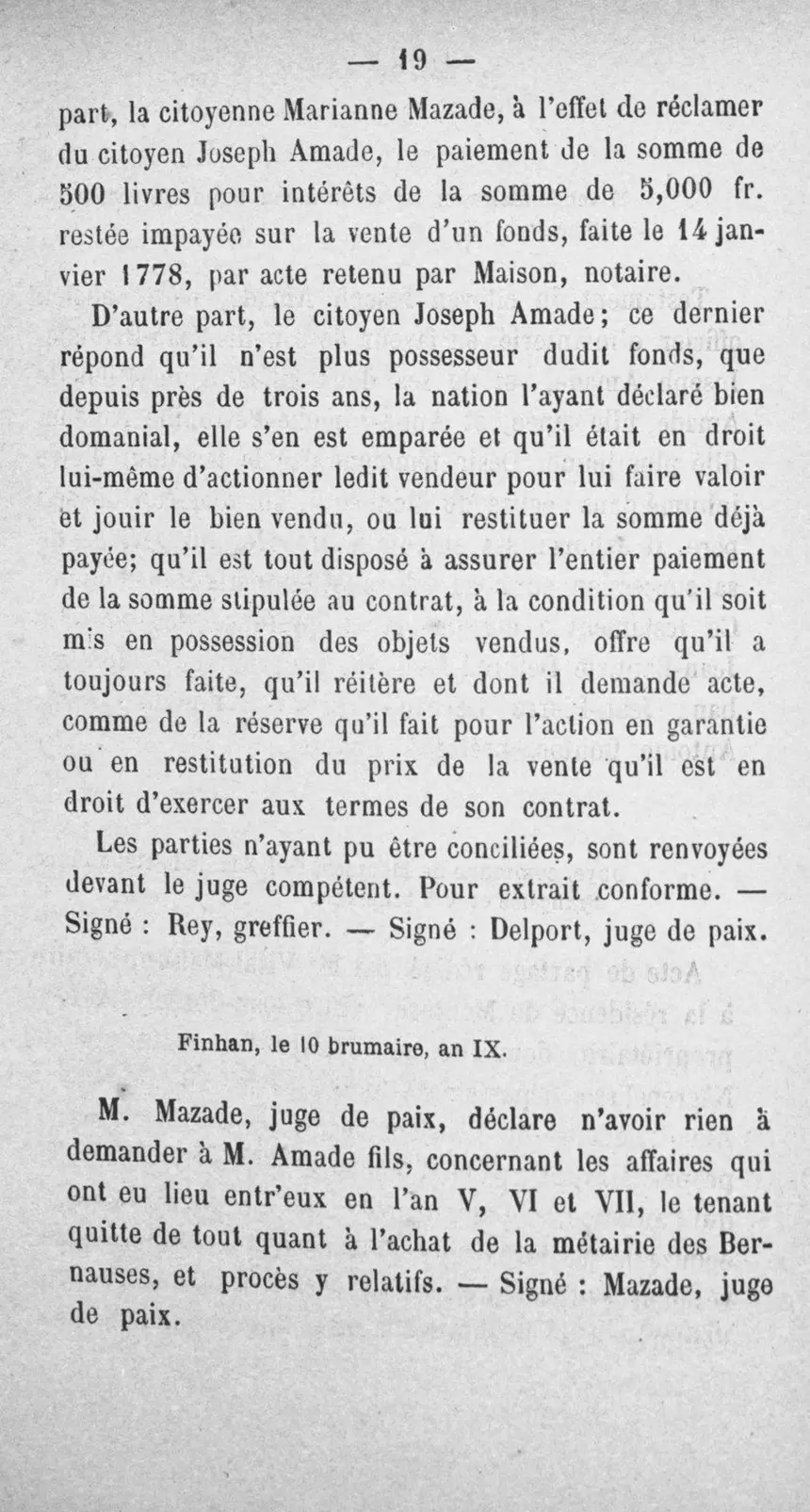 Fac-similé de la page 36 du recueil, où figure cet acte