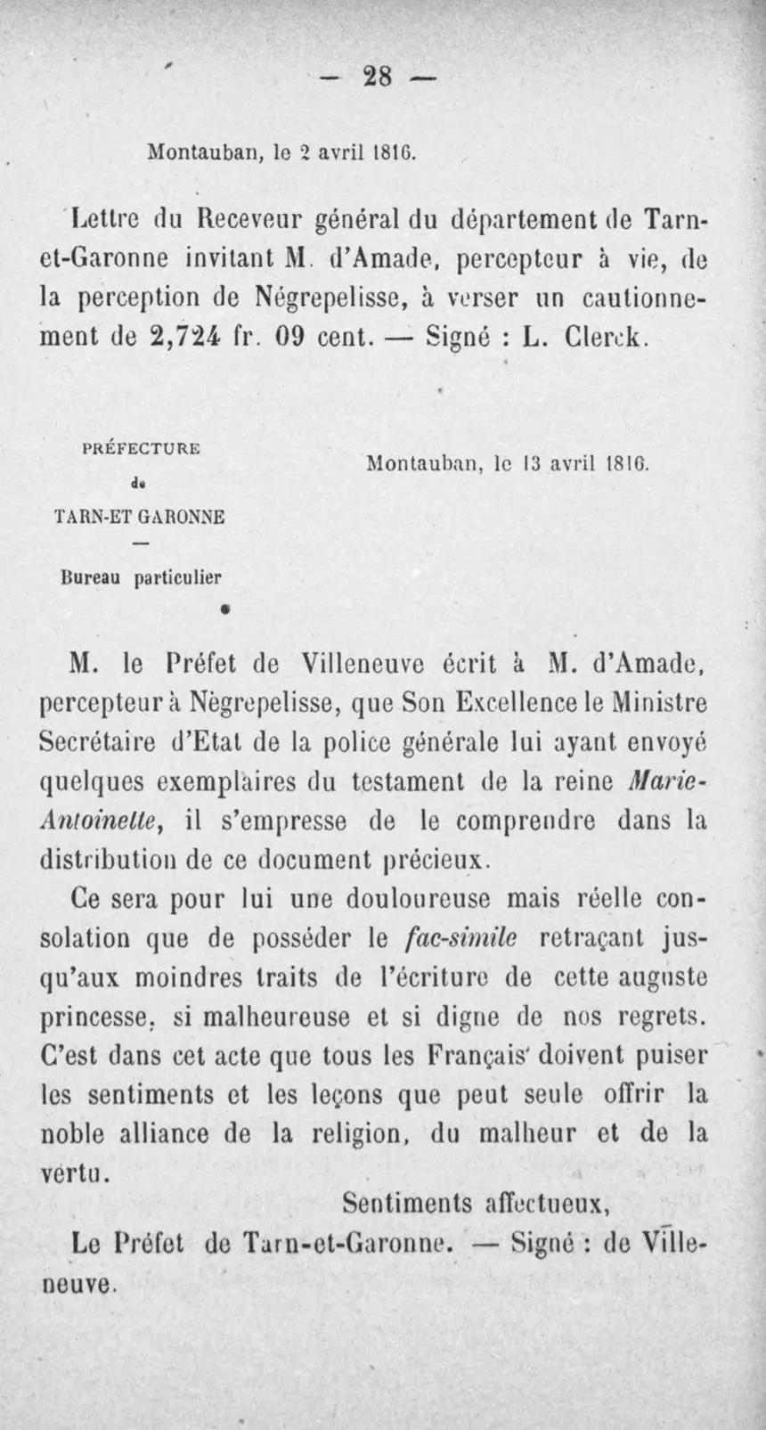Fac-similé de la page 45 du recueil, où figure cet acte