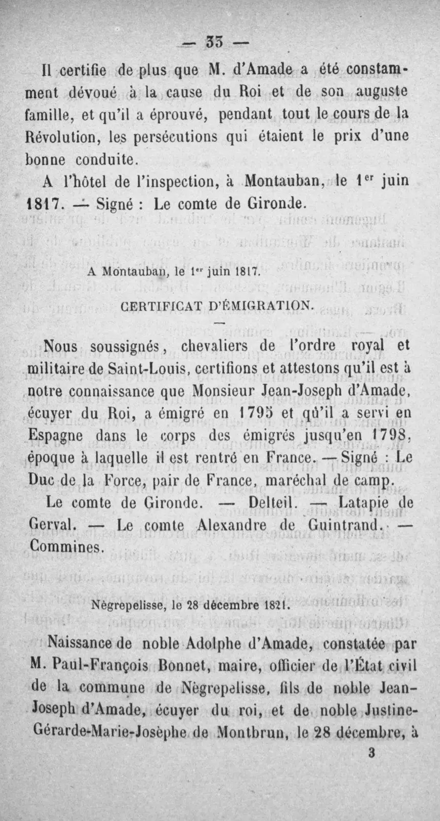 Fac-similé de la page 50 du recueil, où figure cet acte