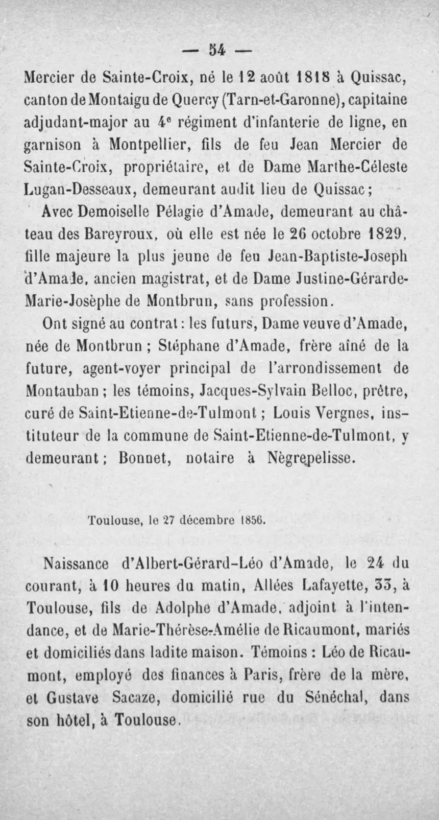Fac-similé de la page 71 du recueil, où figure cet acte