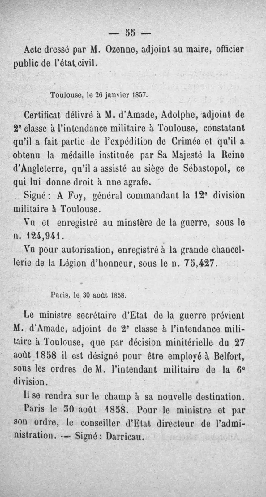 Fac-similé de la page 72 du recueil, où figure cet acte