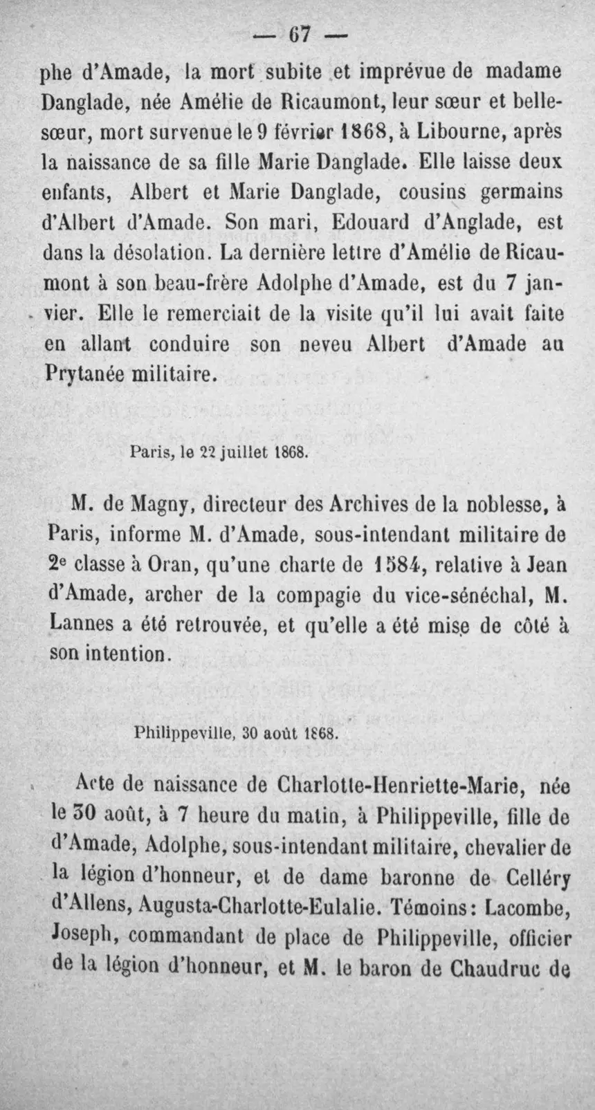 Fac-similé de la page 84 du recueil, où figure cet acte