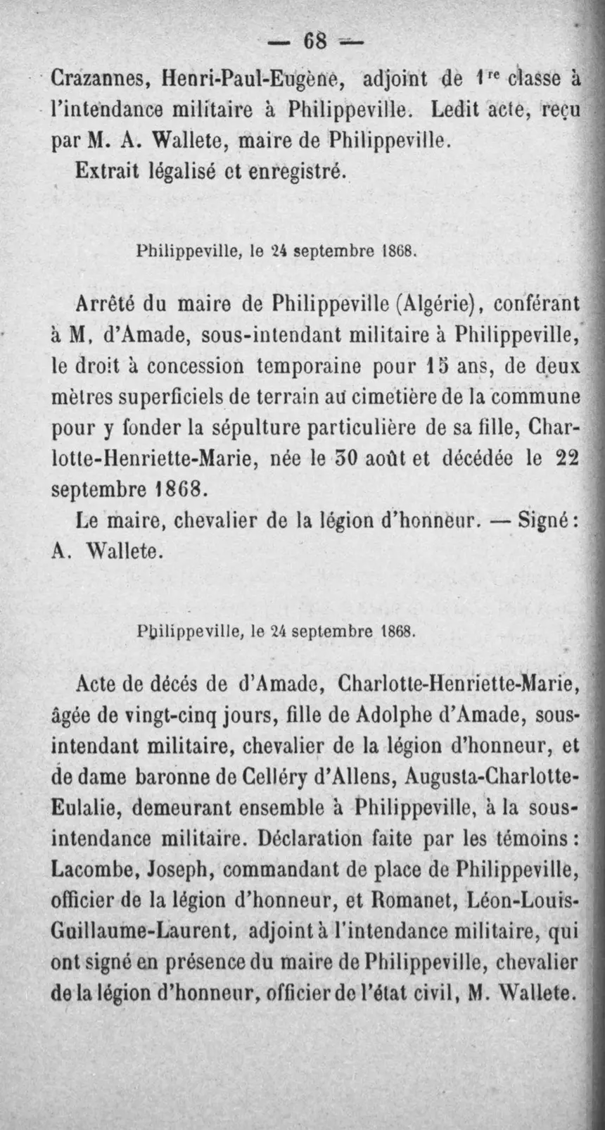 Fac-similé de la page 85 du recueil, où figure cet acte