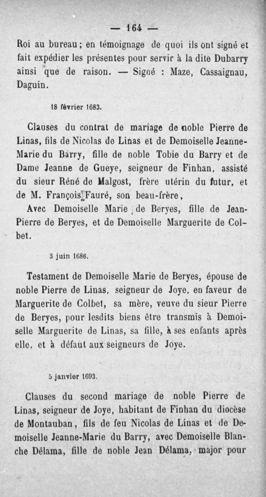 Fac-similé de la page 181 du recueil, où figure cet acte