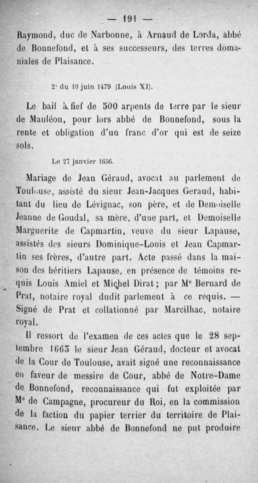 Fac-similé de la page 208 du recueil, où figure cet acte