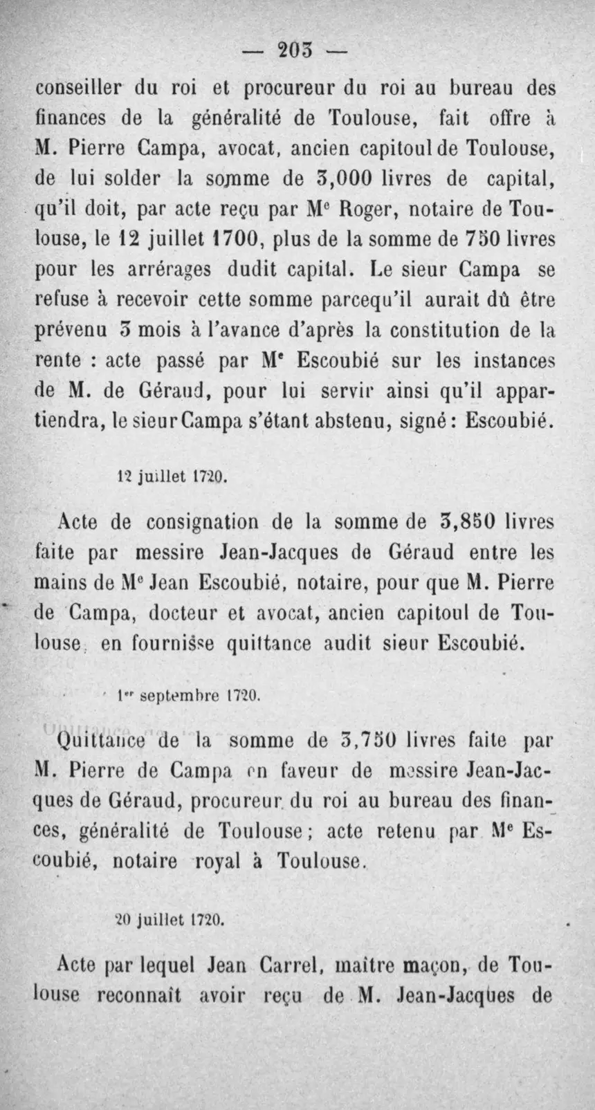 Fac-similé de la page 220 du recueil, où figure cet acte