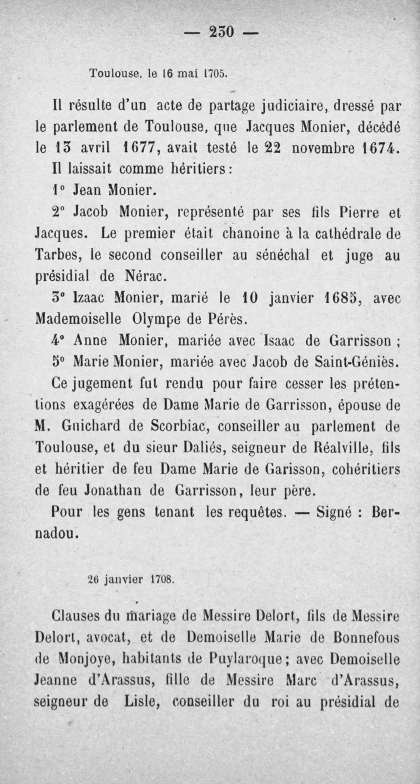Fac-similé de la page 247 du recueil, où figure cet acte