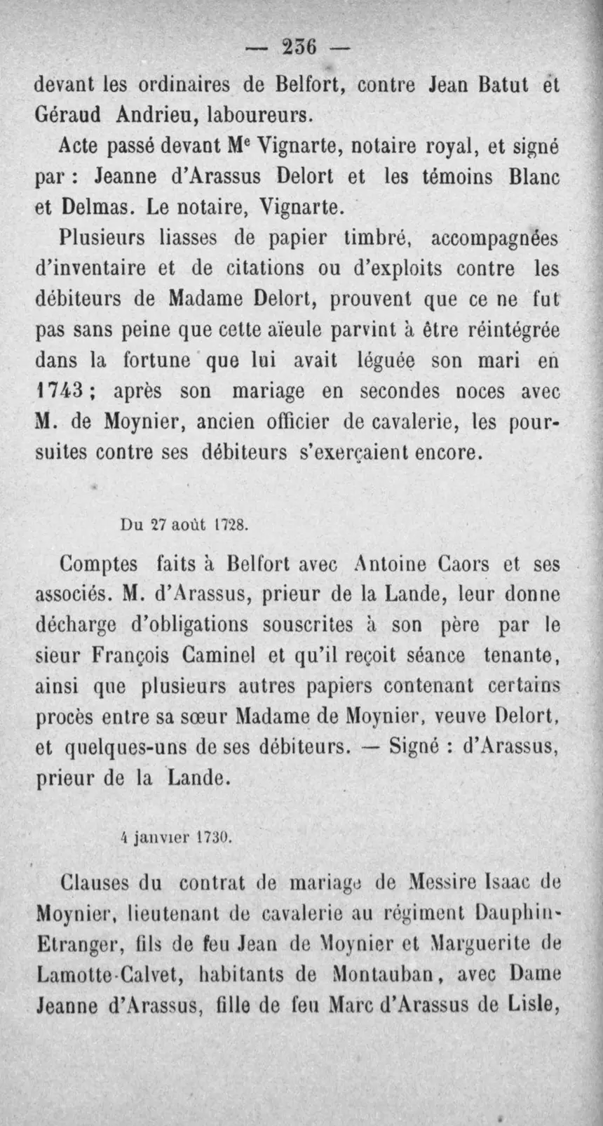 Fac-similé de la page 253 du recueil, où figure cet acte