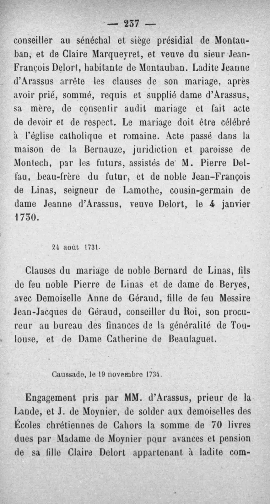 Fac-similé de la page 254 du recueil, où figure cet acte