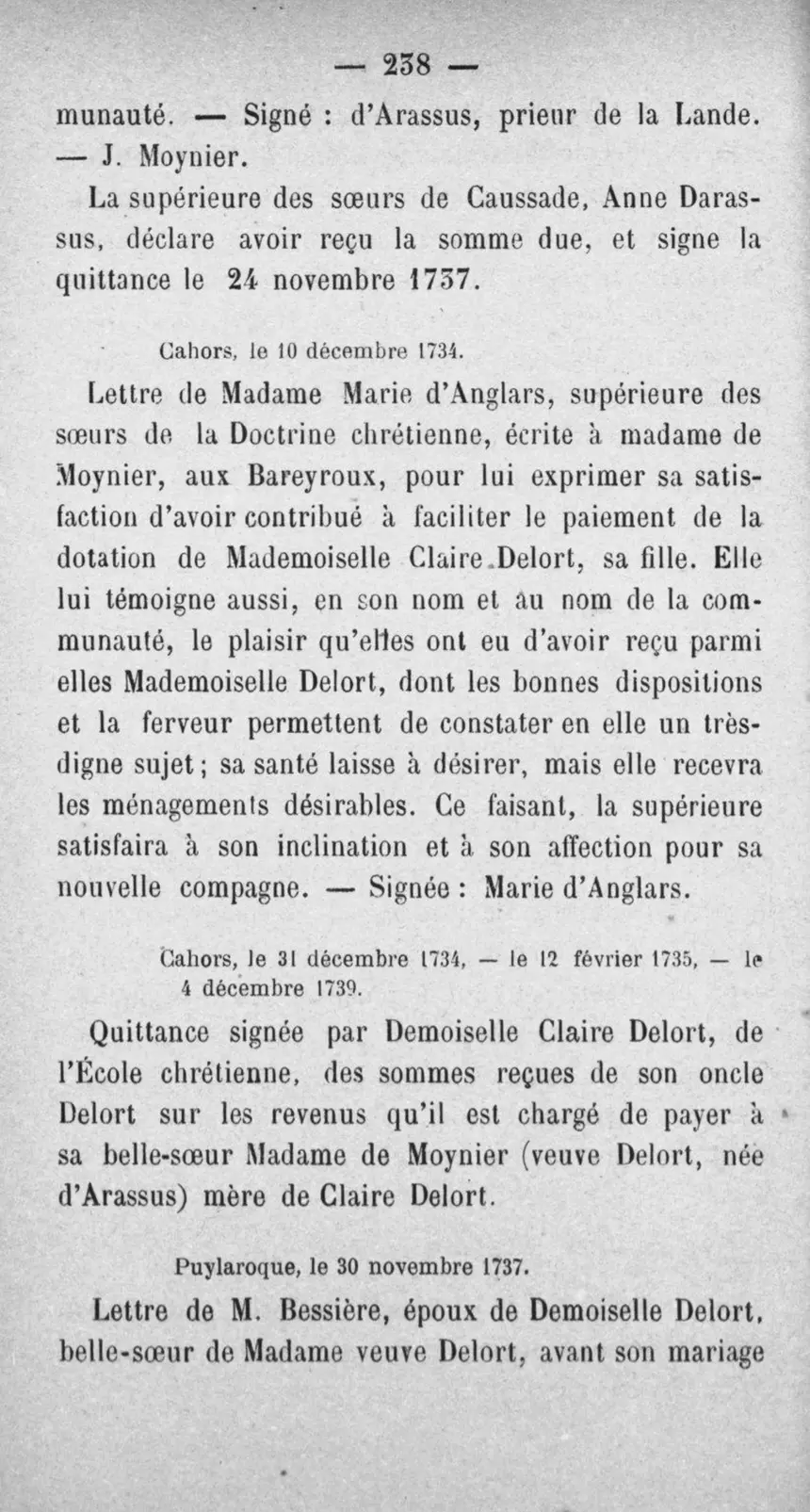 Fac-similé de la page 255 du recueil, où figure cet acte