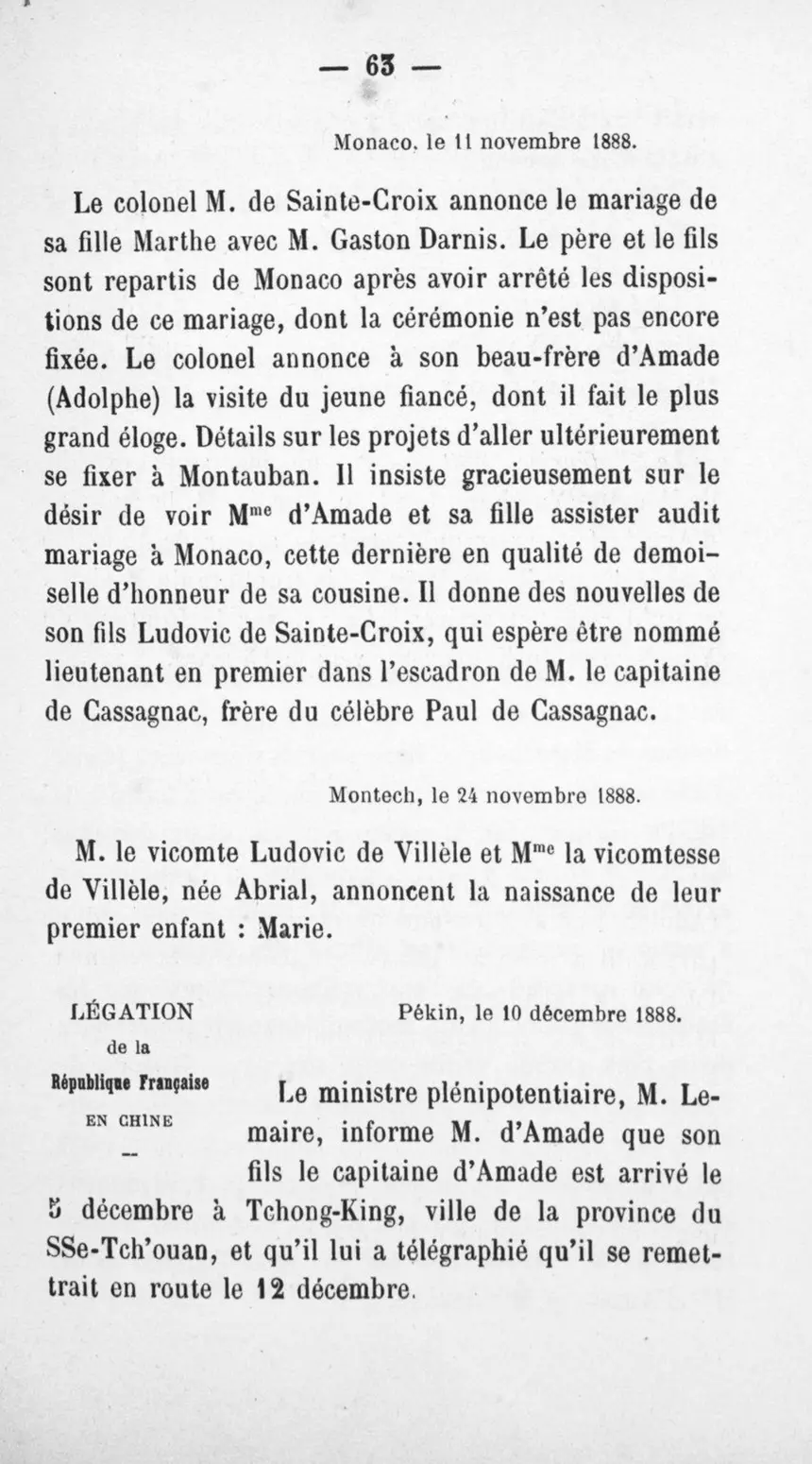 Fac-similé de la page 67 du recueil, où figure cet acte