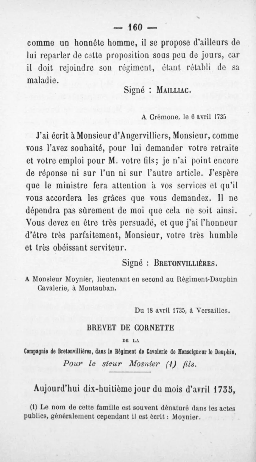 Fac-similé de la page 164 du recueil, où figure cet acte