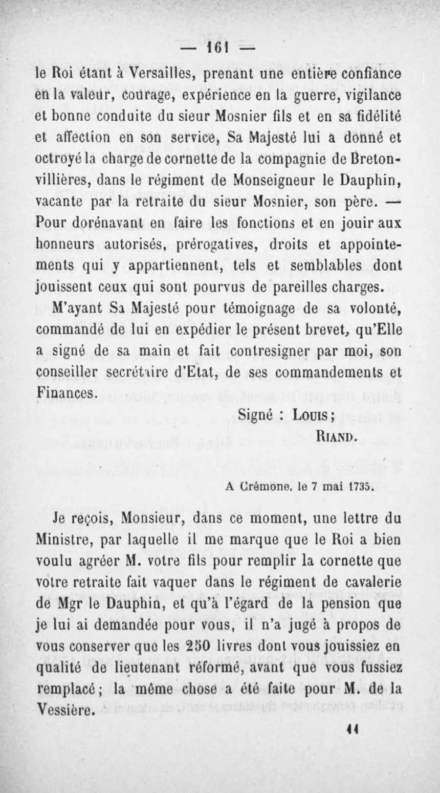 Fac-similé de la page 165 du recueil, où figure cet acte