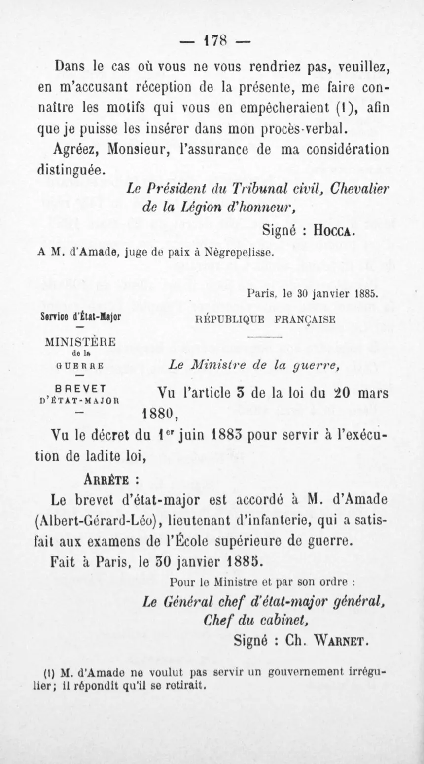 Fac-similé de la page 182 du recueil, où figure cet acte